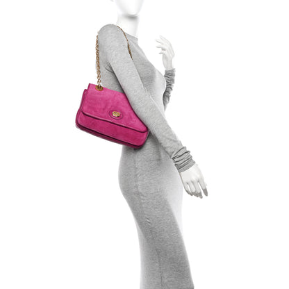 Gucci Suede Azalea Calfskin Small Marina Chain Shoulder Bag Fuchsia 2 of 13