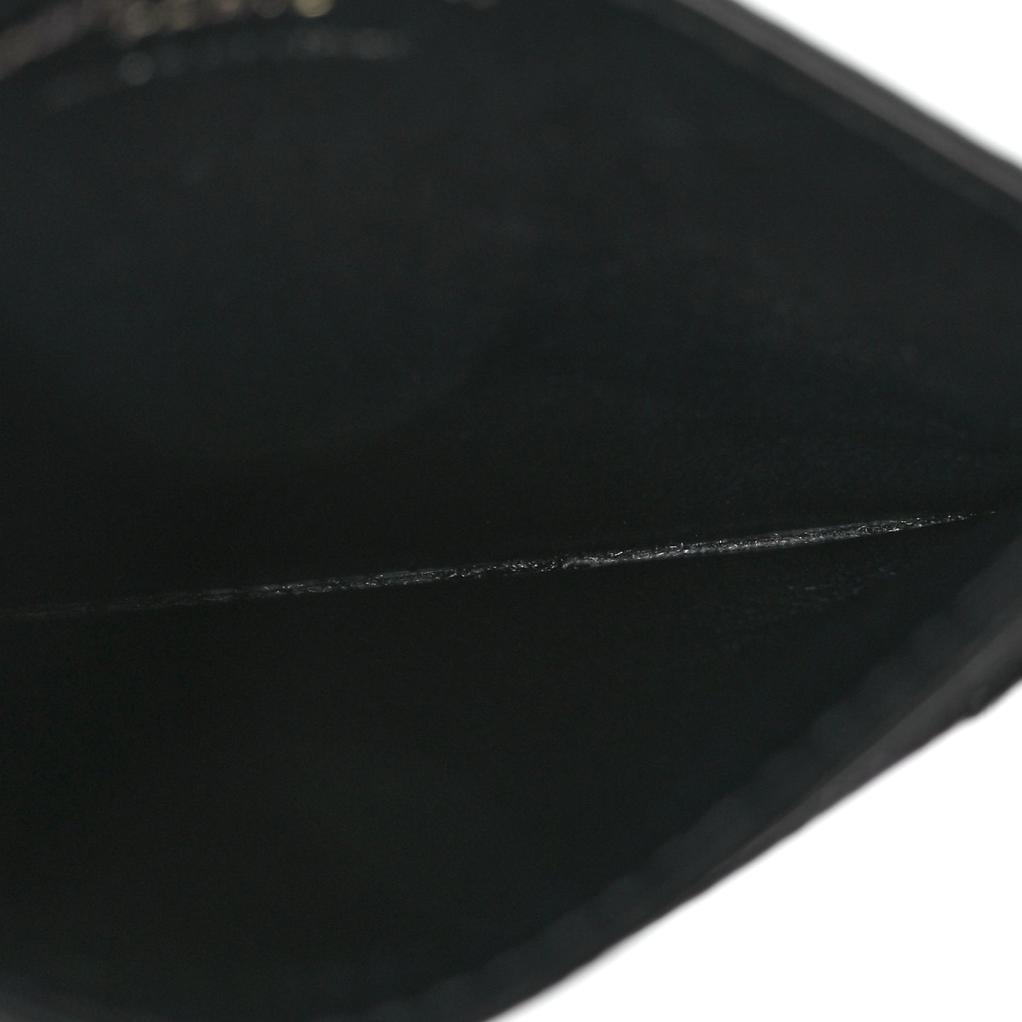 Grain De Poudre Matelasse Chevron Monogram Credit Card Case Black