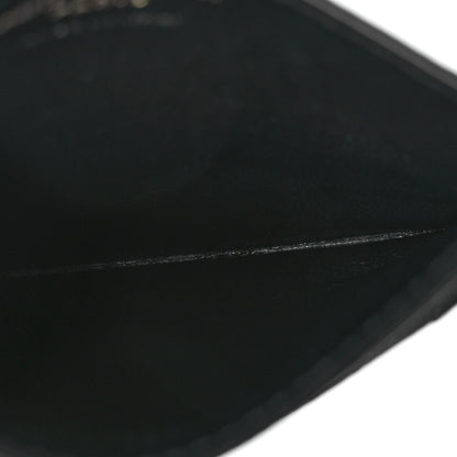 Saint Laurent Grain De Poudre Matelasse Chevron Monogram Credit Card Case Black 5 of 7