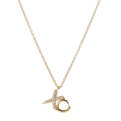 Tiffany 18K Yellow Gold Diamond Paloma Picasso Love & Kisses Pendant Necklace 6 of 7