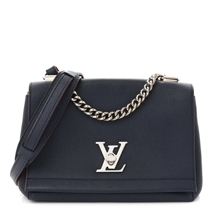 Louis Vuitton Calfskin Lockme II Chain Bag BB Marine Rouge 1 of 12