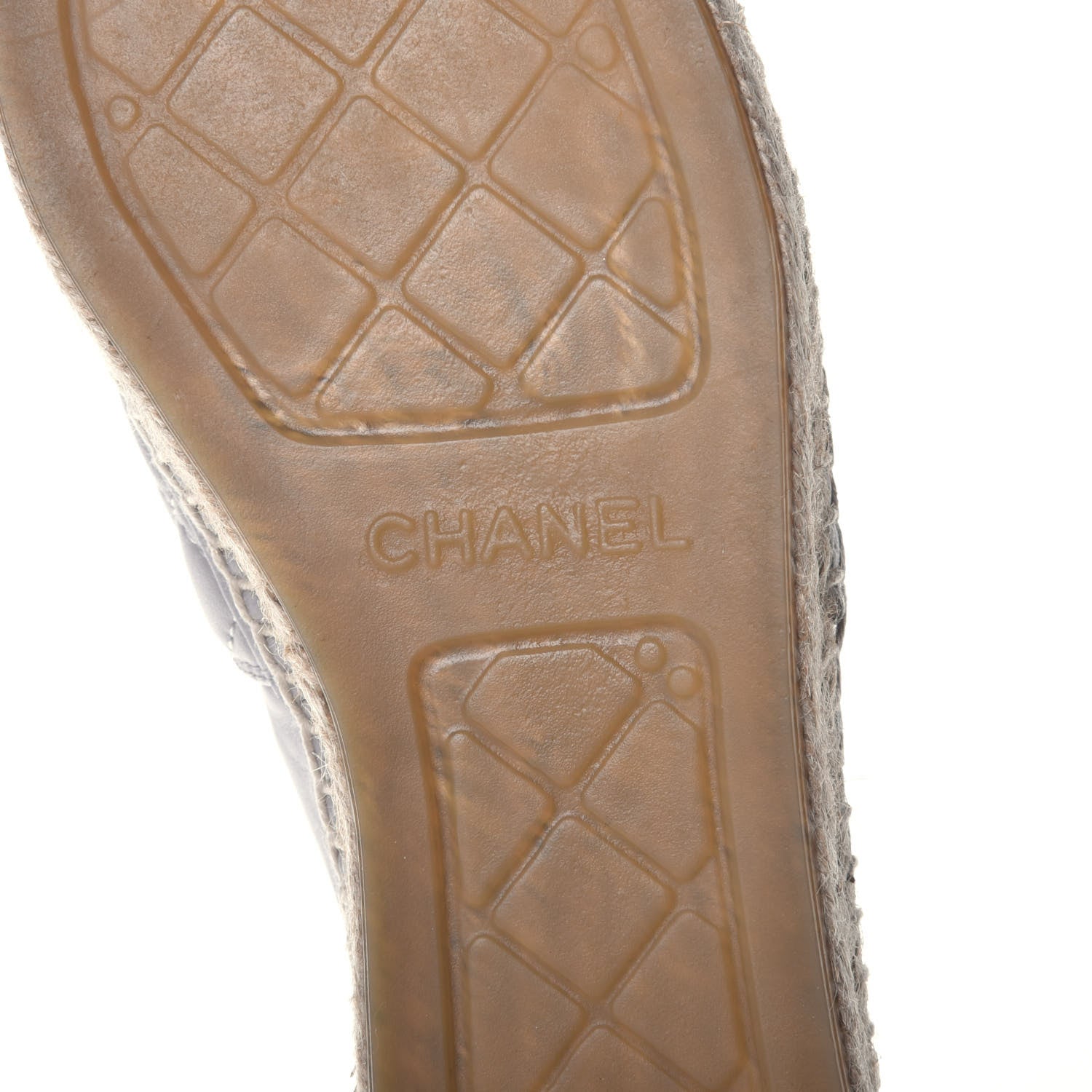 Chanel Lambskin Quilted CC Espadrilles 37 Grey 6 of 9