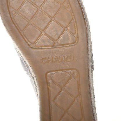 Chanel Lambskin Quilted CC Espadrilles 37 Grey 6 of 9