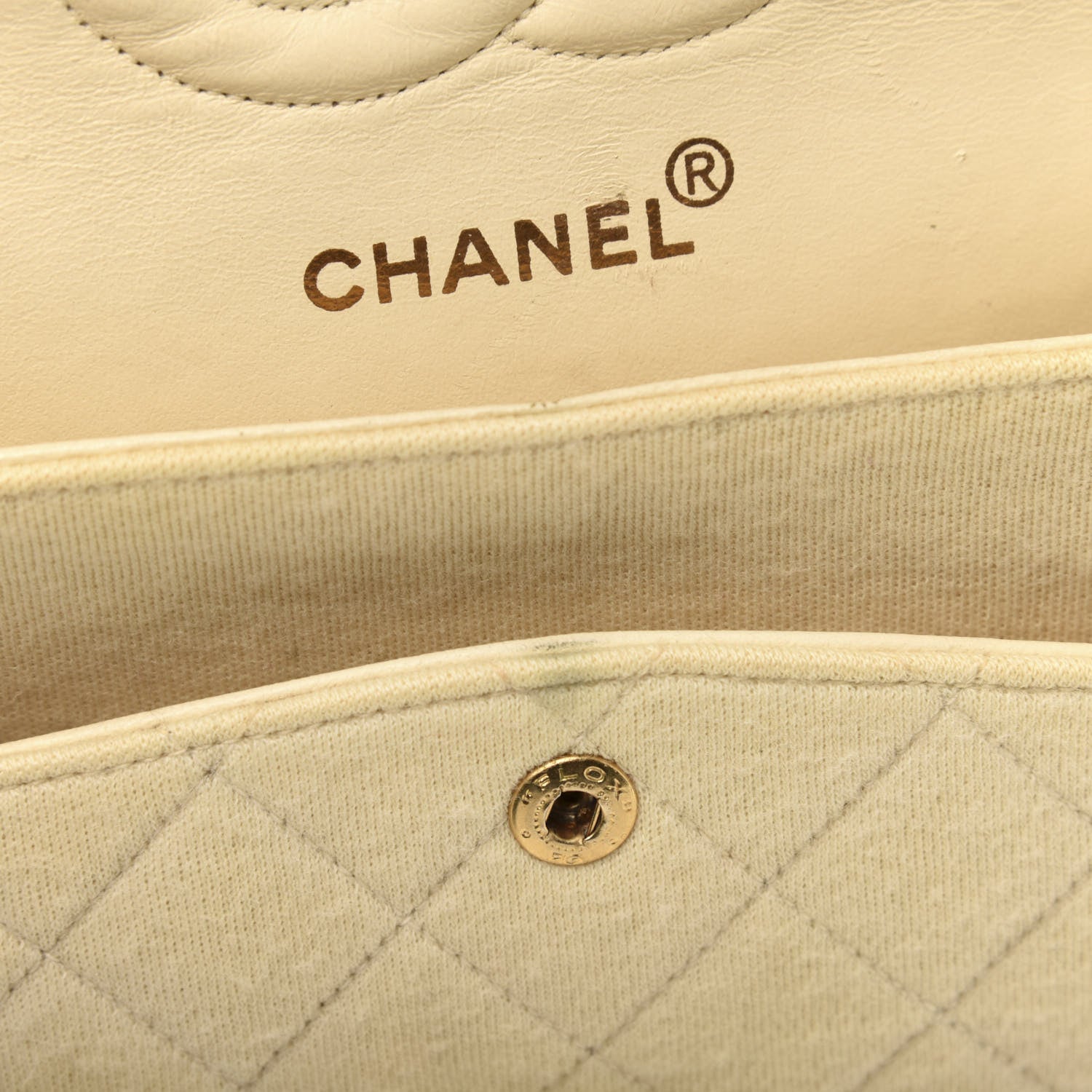 Chanel Jersey Quilted Medium Double Flap Beige 10 of 18