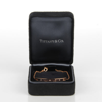 Tiffany 18K Rose Gold Diamond Atlas Bar Pierced Bracelet 6 of 6