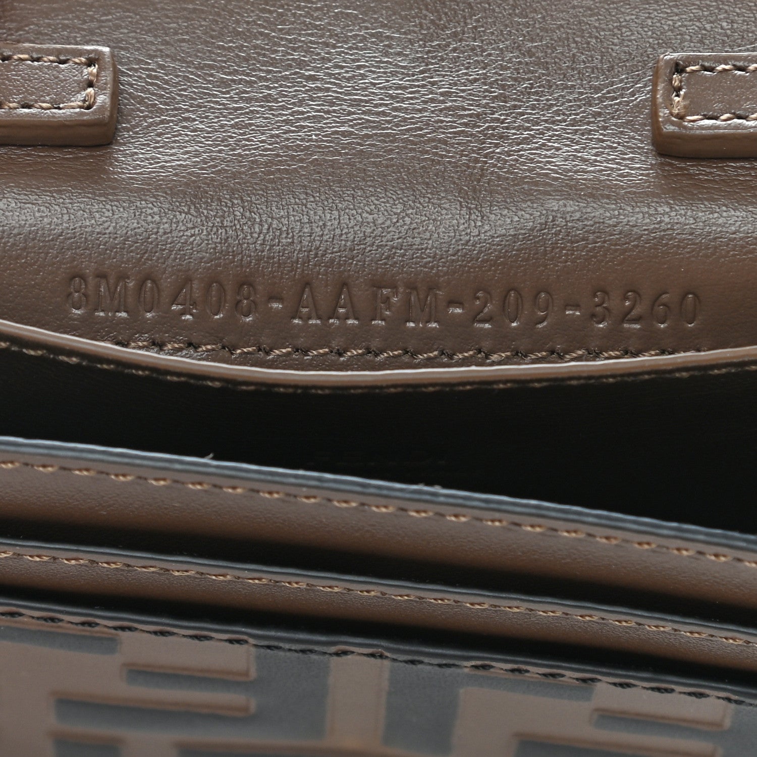 Fendi Vitello Soft F is Fendi Bi-Color FF 1974 Embossed Geometric Flap Wallet on Chain Maya Black 6 of 11