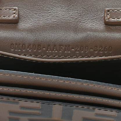 Fendi Vitello Soft F is Fendi Bi-Color FF 1974 Embossed Geometric Flap Wallet on Chain Maya Black 6 of 11