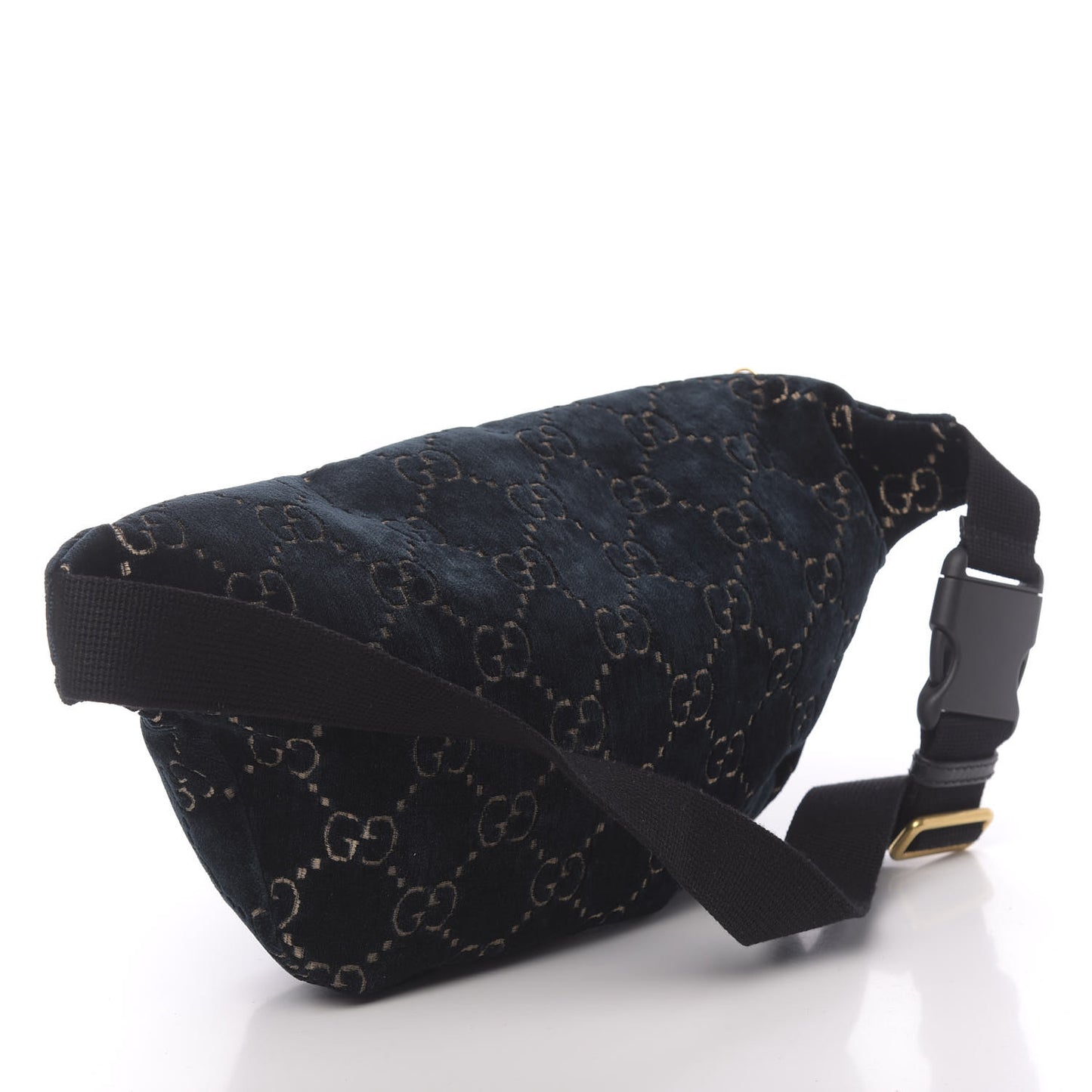 Velvet GG Monogram Web Belt Bag Blue Beige