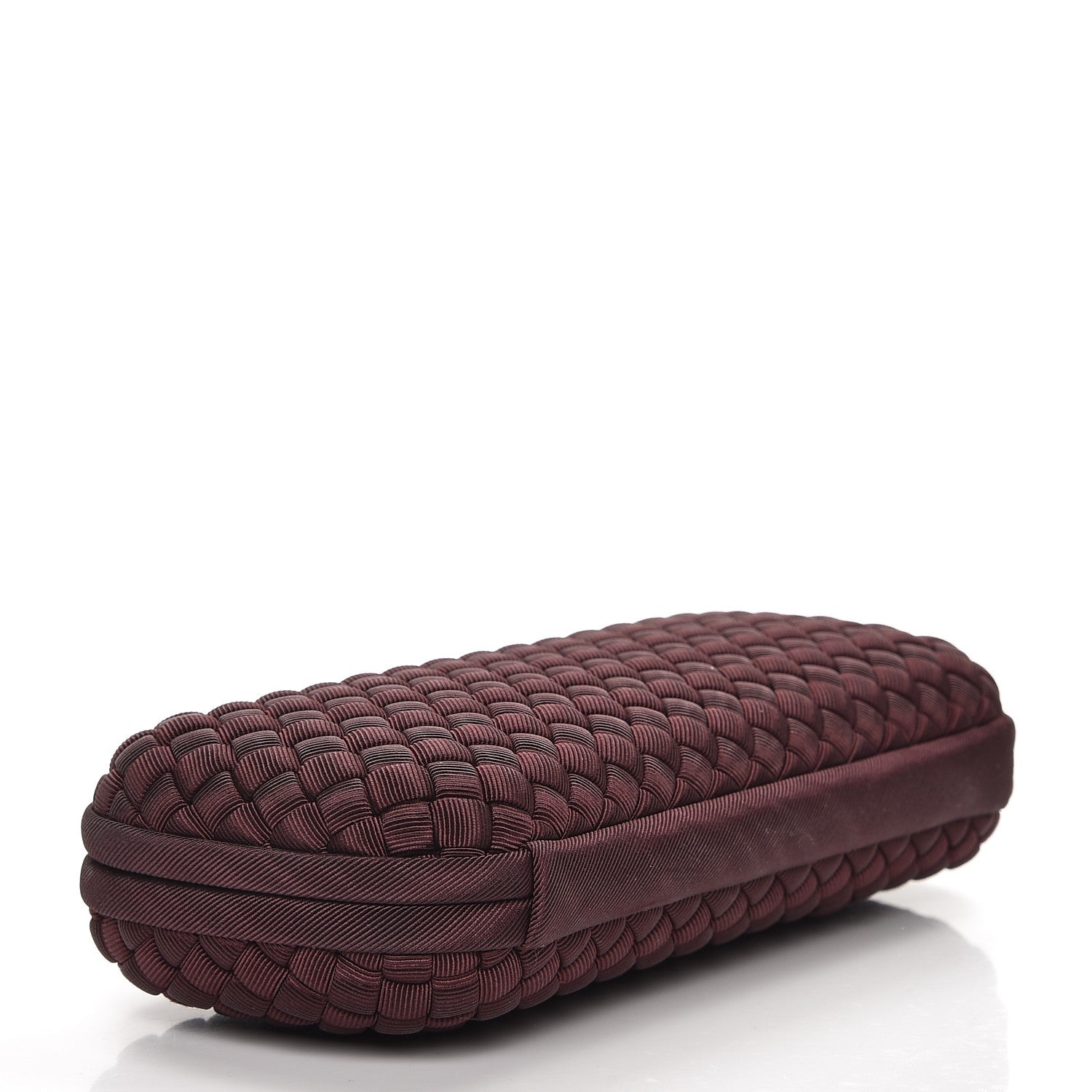 Bottega Veneta Silk Faille Intrecciato Knot Clutch Aubergine 4 of 6