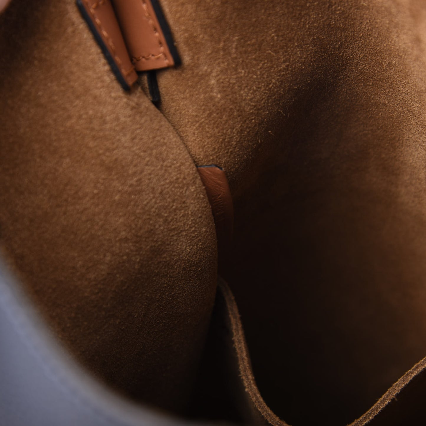 Calfskin Gate Bucket Bag Steel Blue