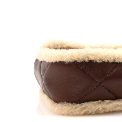 Chanel Shearling Lambskin Quilted Furry Coco Flap Beige Dark Brown 9 of 11