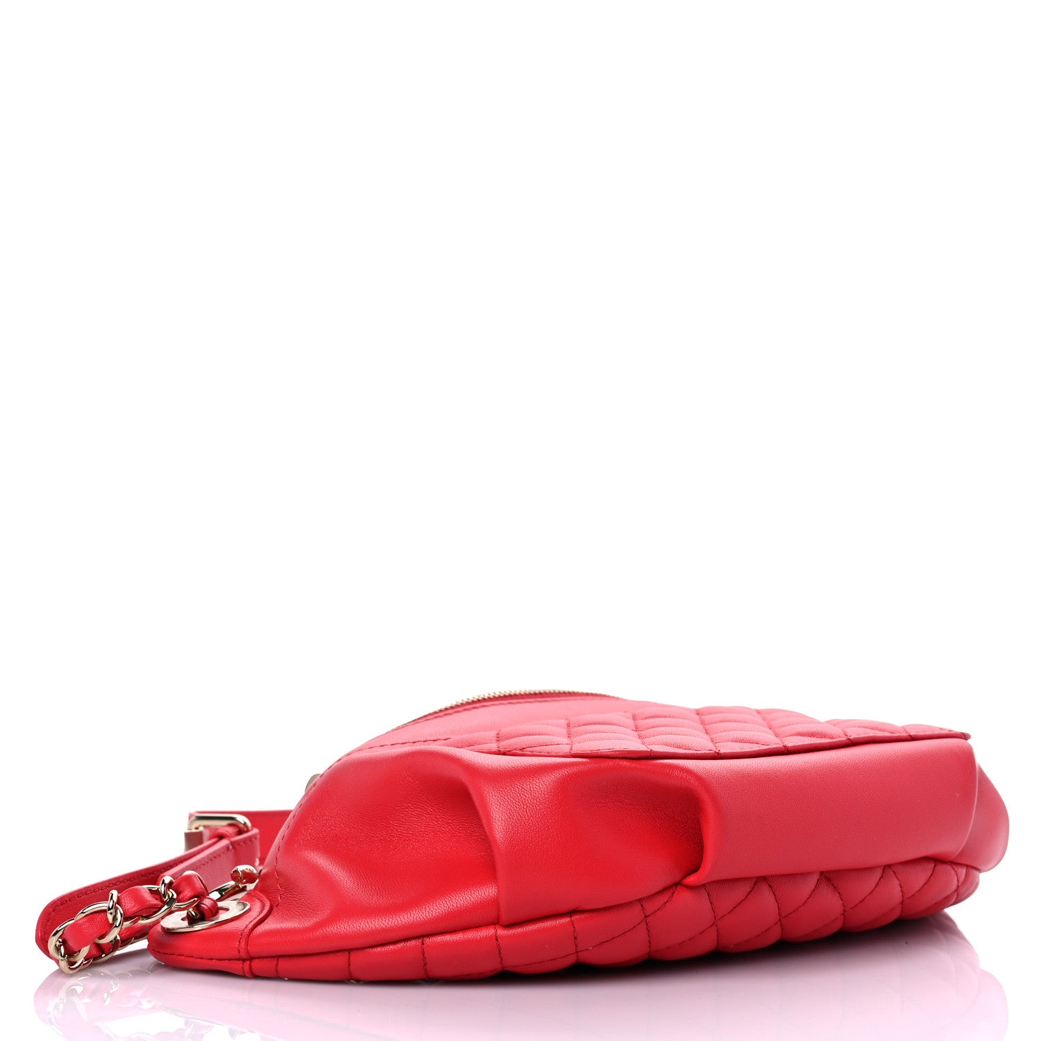 Chanel Lambskin Bi Quilted Waist Bag Fanny Pack Red 4 of 10