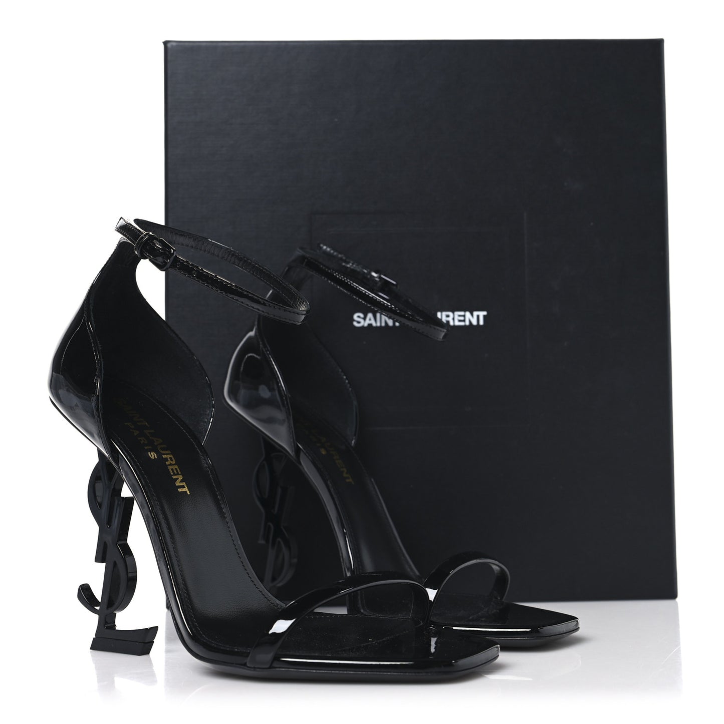 Patent Calfskin Opyum 110 Sandals 36 Black