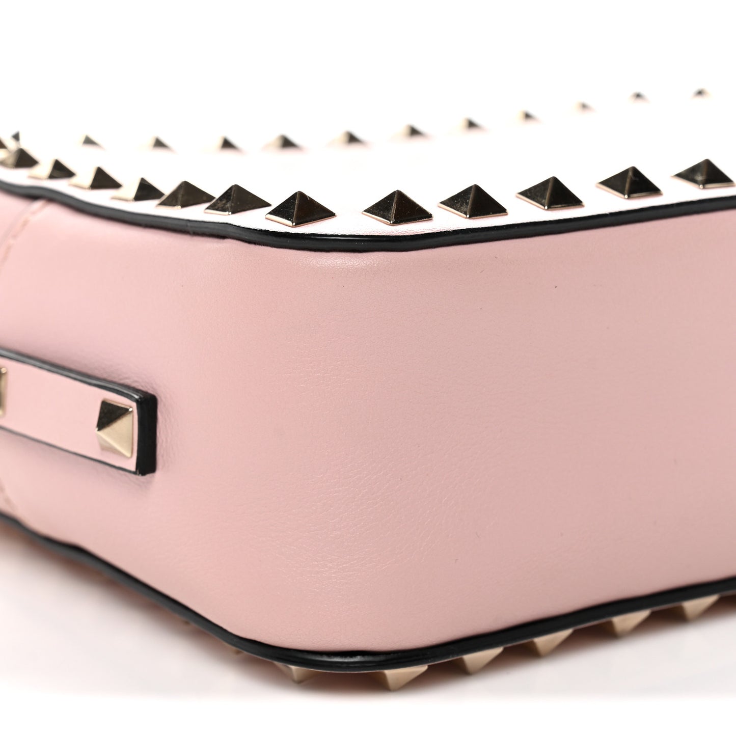 Calfskin Rockstud Camera Crossbody Bag Water Rose