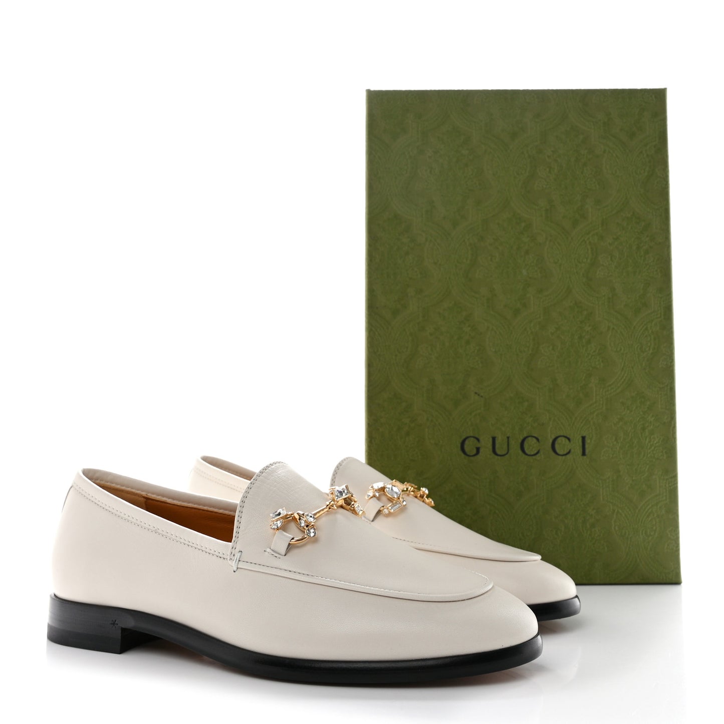 Malaga Kid 70 Crystal Horsebit Womens Jordaan Loafers 36.5 Mystic White