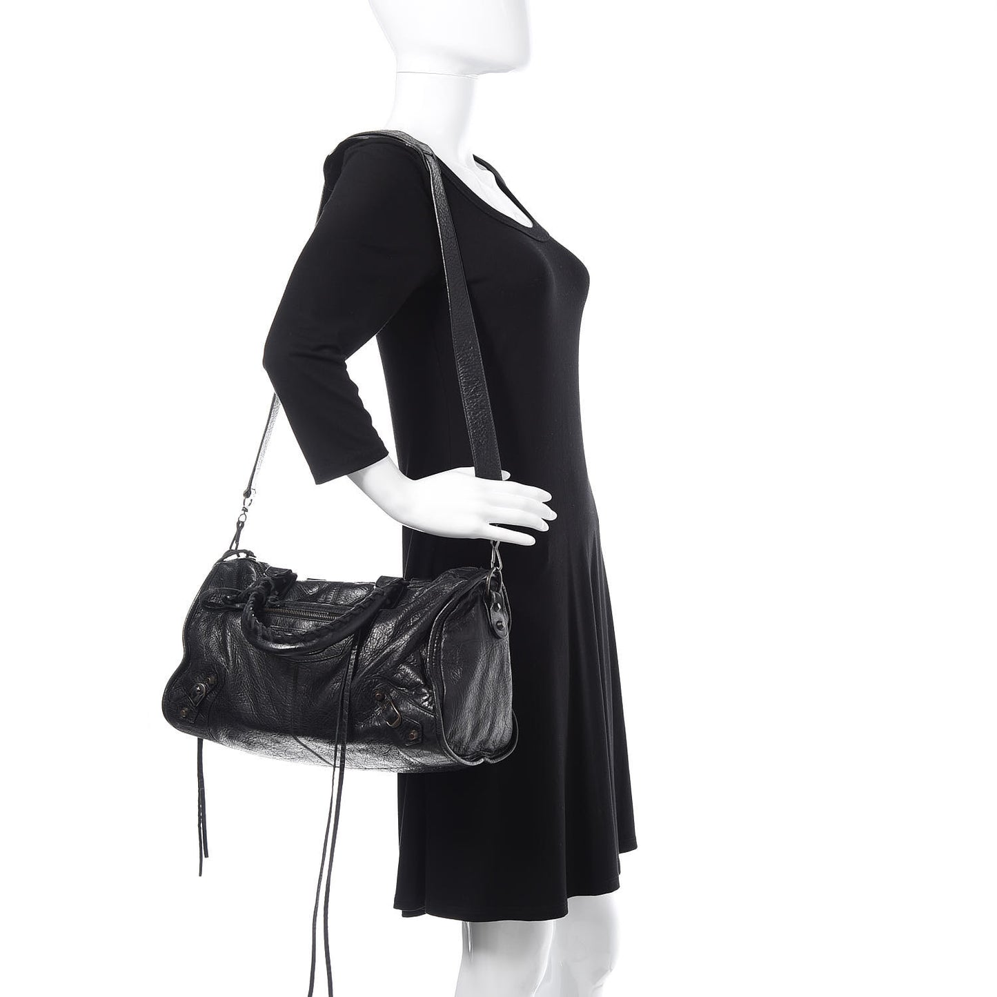 Agneau Classic Hardware Maxi Twiggy Black