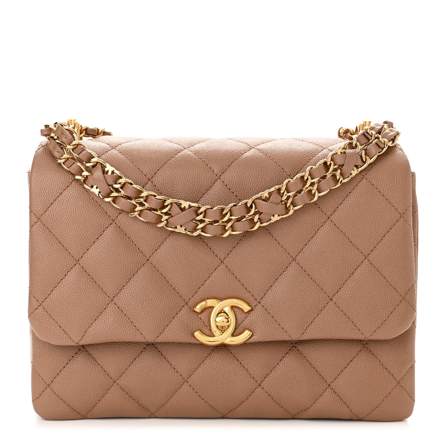 Caviar Quilted Coco First Flap Beige