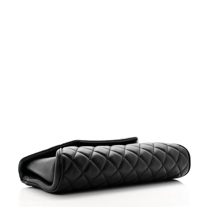Chanel Lambskin Quilted Fold Up Again Clutch Black 4 of 10