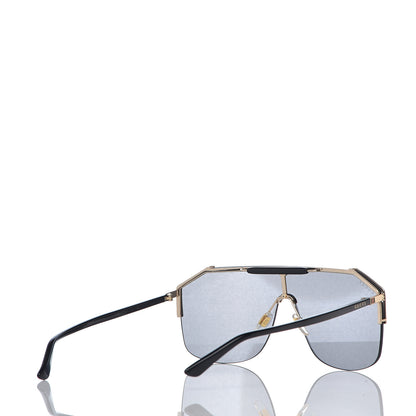 Gucci Metal Rimless Square Sunglasses GG0291S Blue Gold 4 of 7