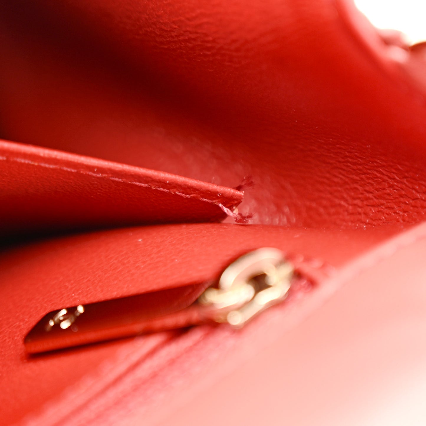 Lambskin Chevron Quilted Mini Square Flap Rosewood