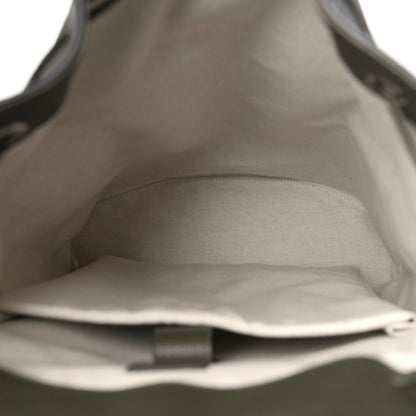 Gucci Piuma Calfskin Jumbo GG Embossed Double Buckle Backpack Dark Vintage Olive 5 of 9