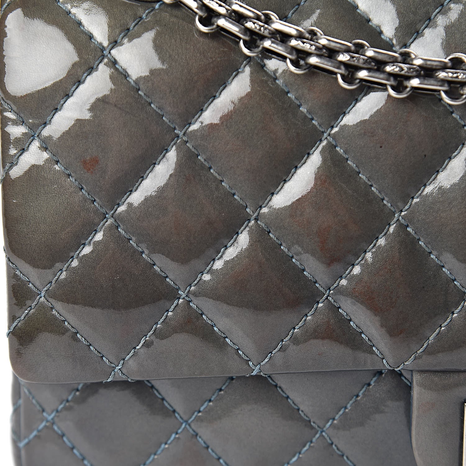 Chanel Patent Quilted 2.55 Reissue 225 Flap Blue 14 of 22