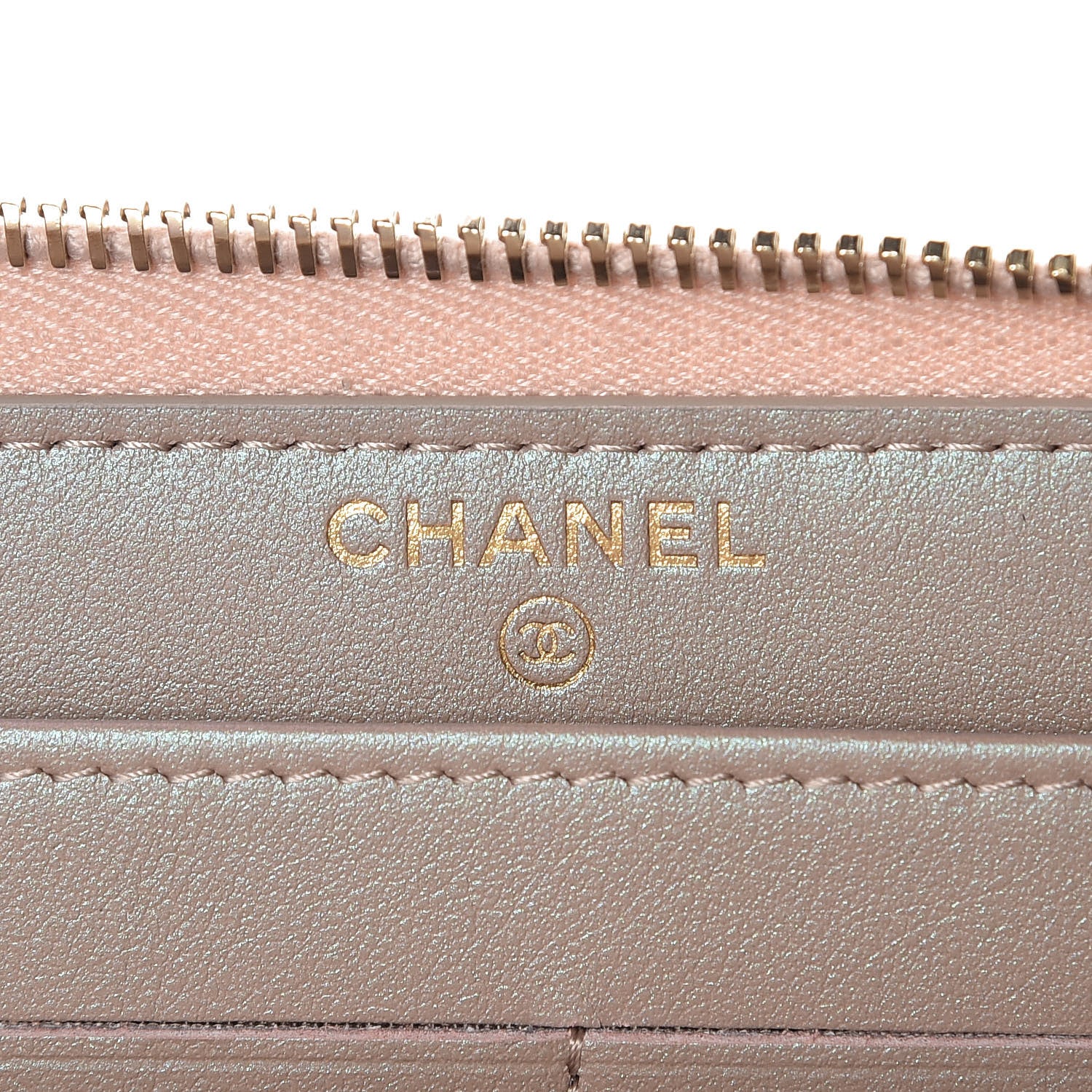 Chanel Iridescent Caviar Quilted Long Zip Around Wallet Beige 6 of 10