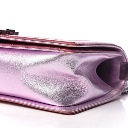 Chanel Metallic Patent Calfskin Quilted Medium Boy Flap Light Pink 9 of 17