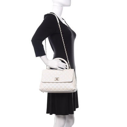 Chanel Iridescent Caviar Quilted Small Coco Handle Flap White 2 of 11