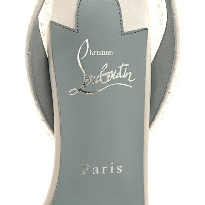 Christian Louboutin Crepe Satin Tulle Sandale Du Desert 100 Ankle Wrap Sandals 39 Ivory White 7 of 8