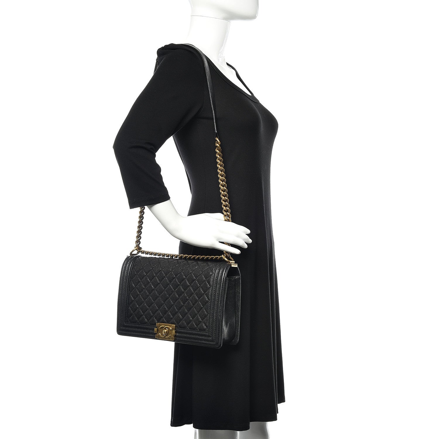 Chanel Caviar Quilted New Medium Boy Flap Black 2 of 10