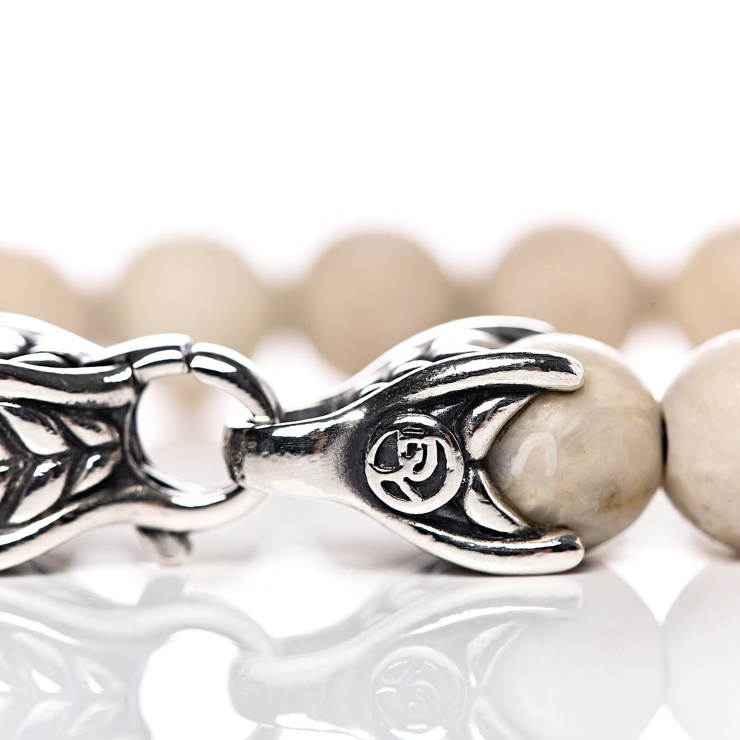 Sterling Silver Riverstone 8mm Spiritual Beads Bracelet