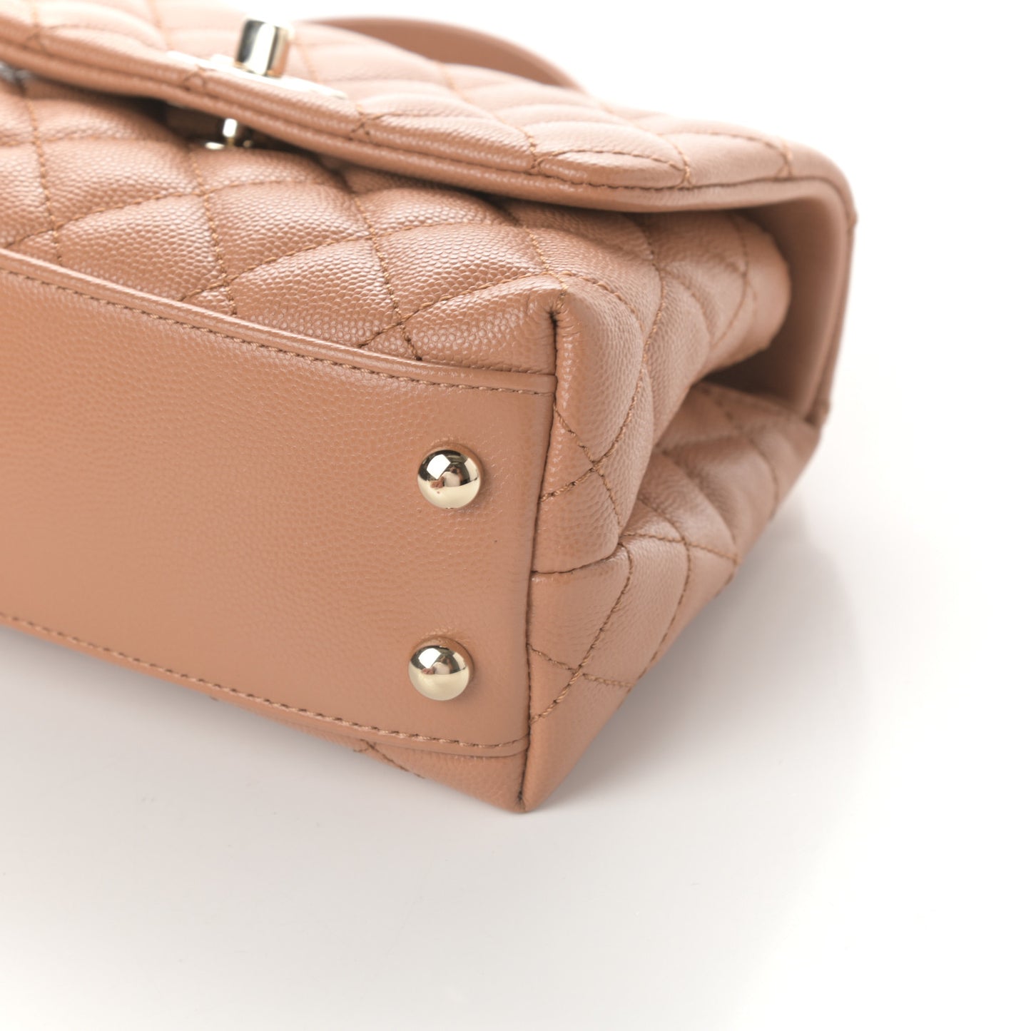 Caviar Quilted Extra Mini Coco Handle Flap Brown