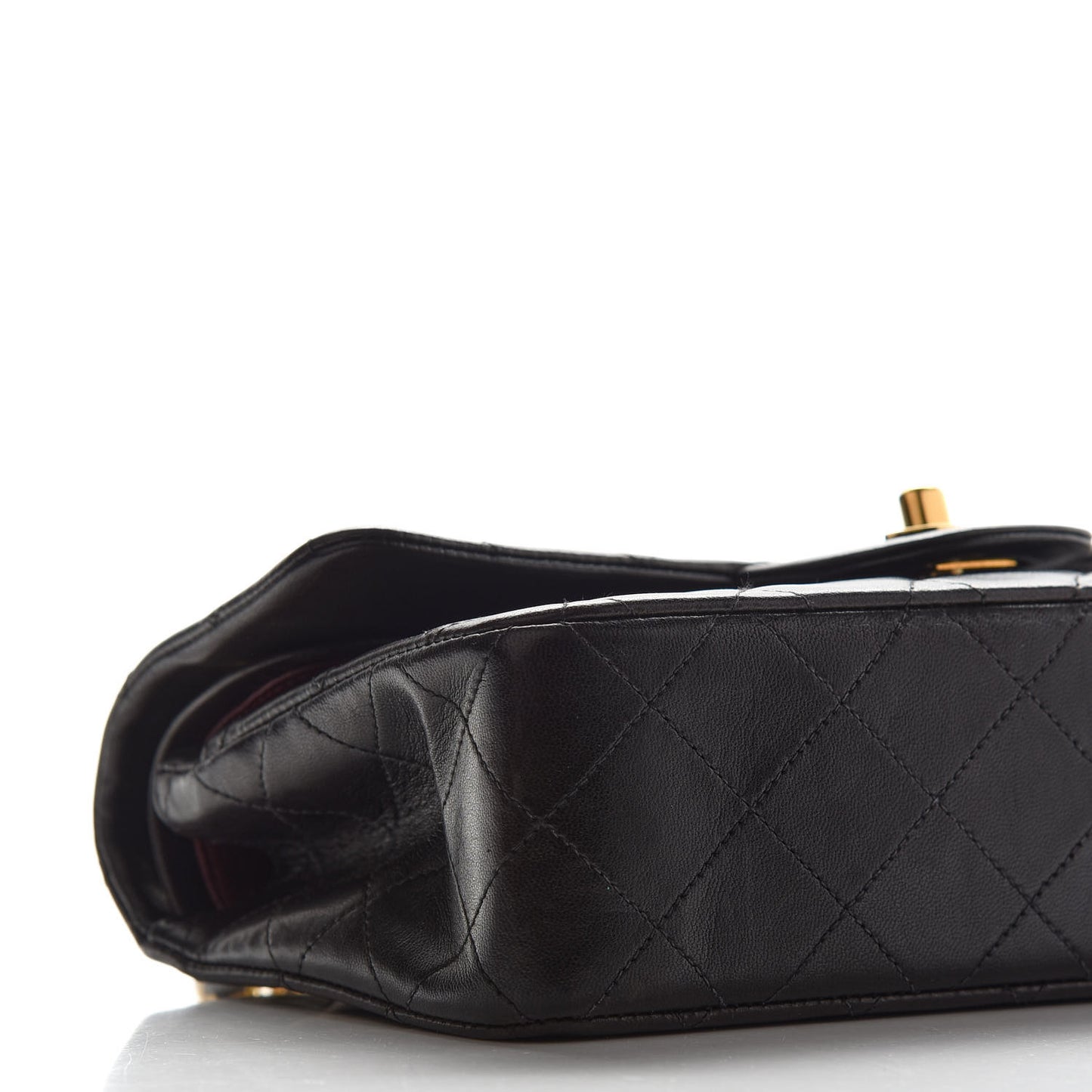Lambskin Quilted Small Double Flap Black