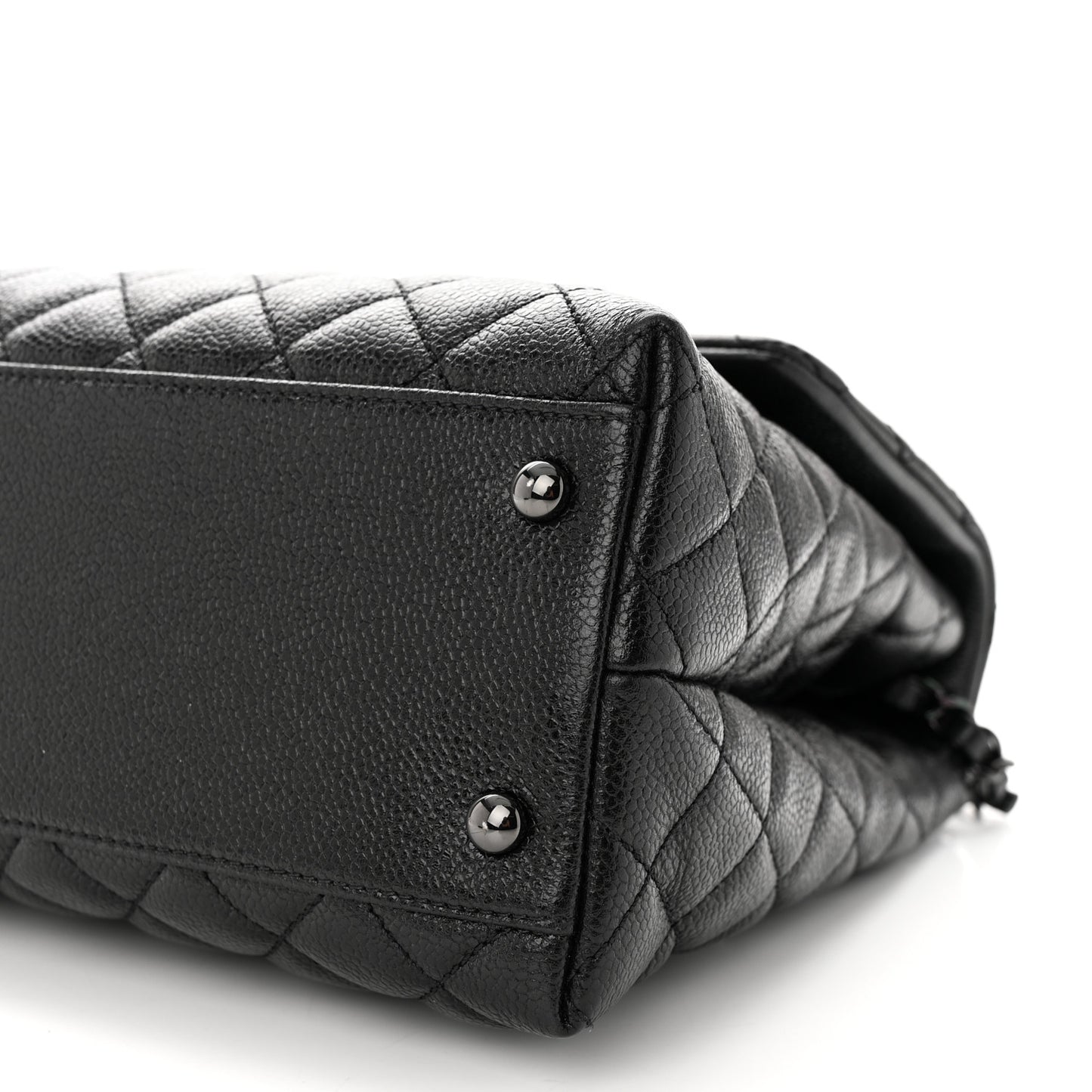 Caviar Quilted Medium Coco Handle Flap So Black