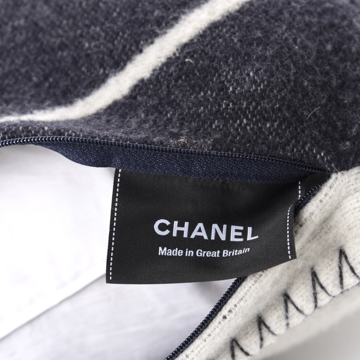 Merino Wool Cashmere CC Pillow Navy Blue