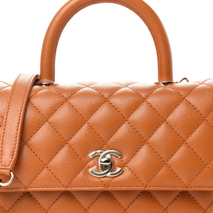 Chanel Caviar Quilted Mini Coco Handle Flap Light Brown 10 of 11