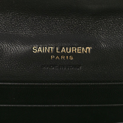 Saint Laurent Nappa Matelasse Chevron Small Monogram Envelope Wallet Black 6 of 9
