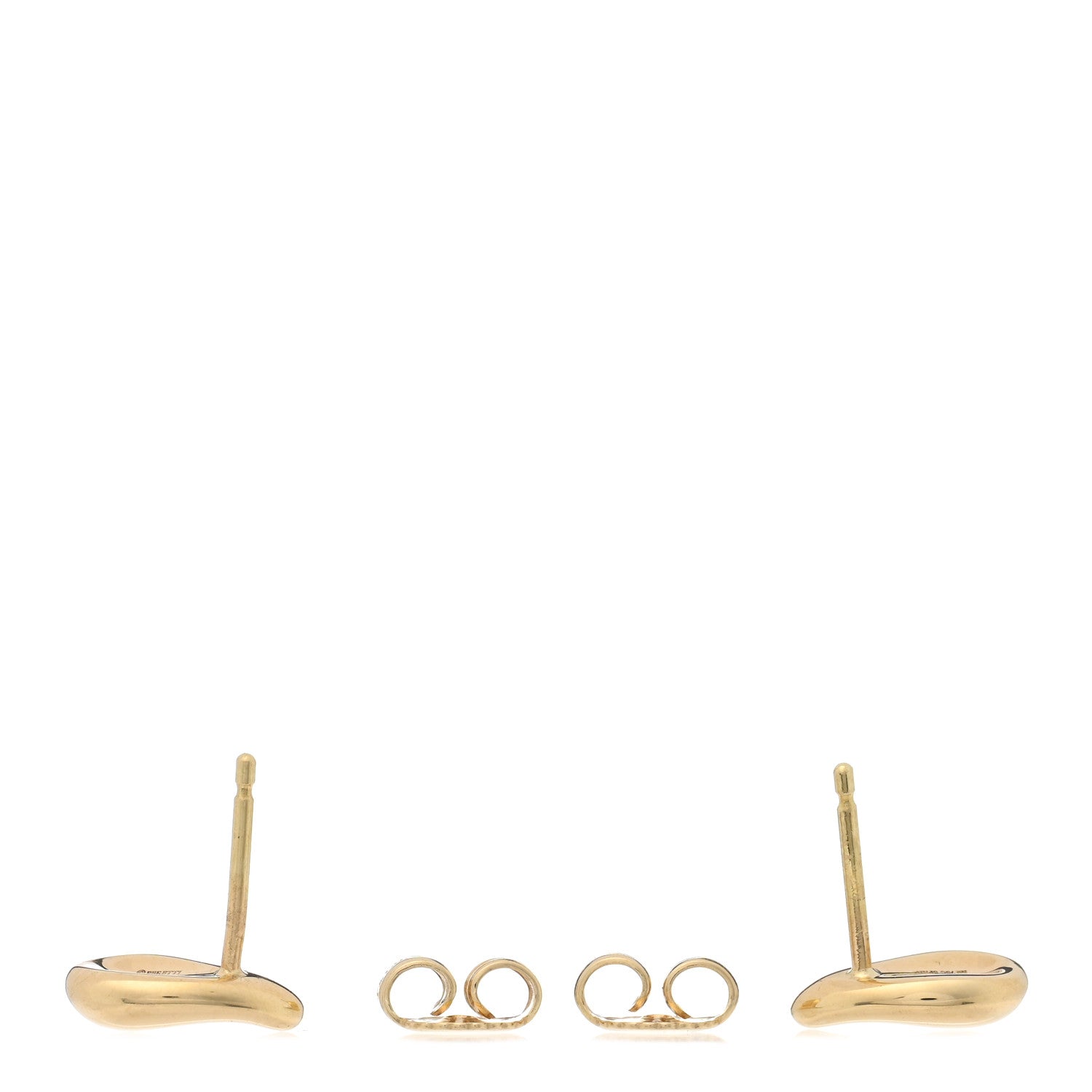 Tiffany 18K Yellow Gold 10mm Elsa Peretti Teardrop Earrings 3 of 4