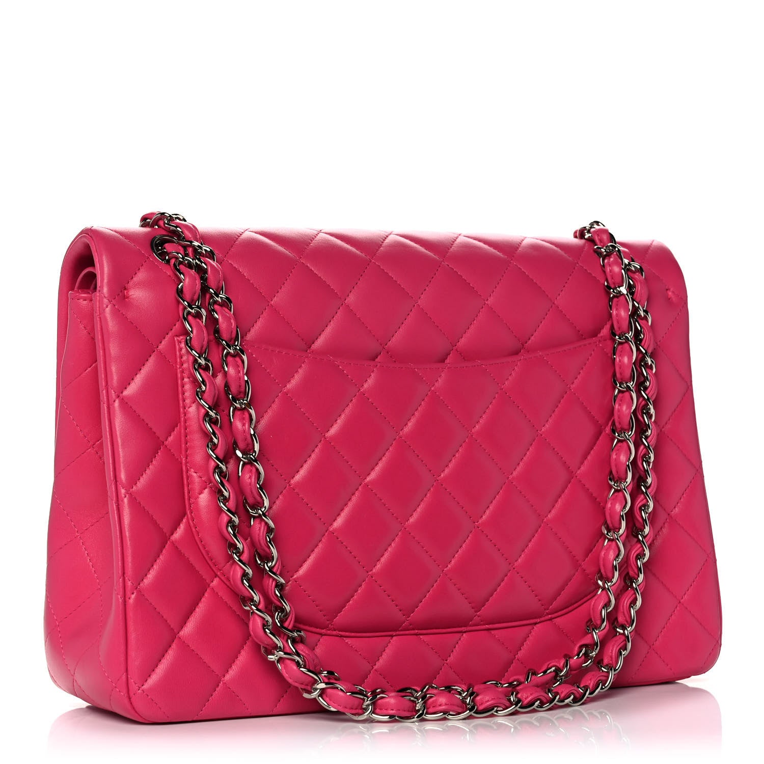 Chanel Lambskin Quilted Maxi Double Flap Dark Pink 2 of 10