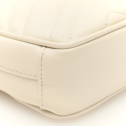 Gucci Calfskin Matelasse Mini GG Marmont Crossbody Bag White 8 of 9