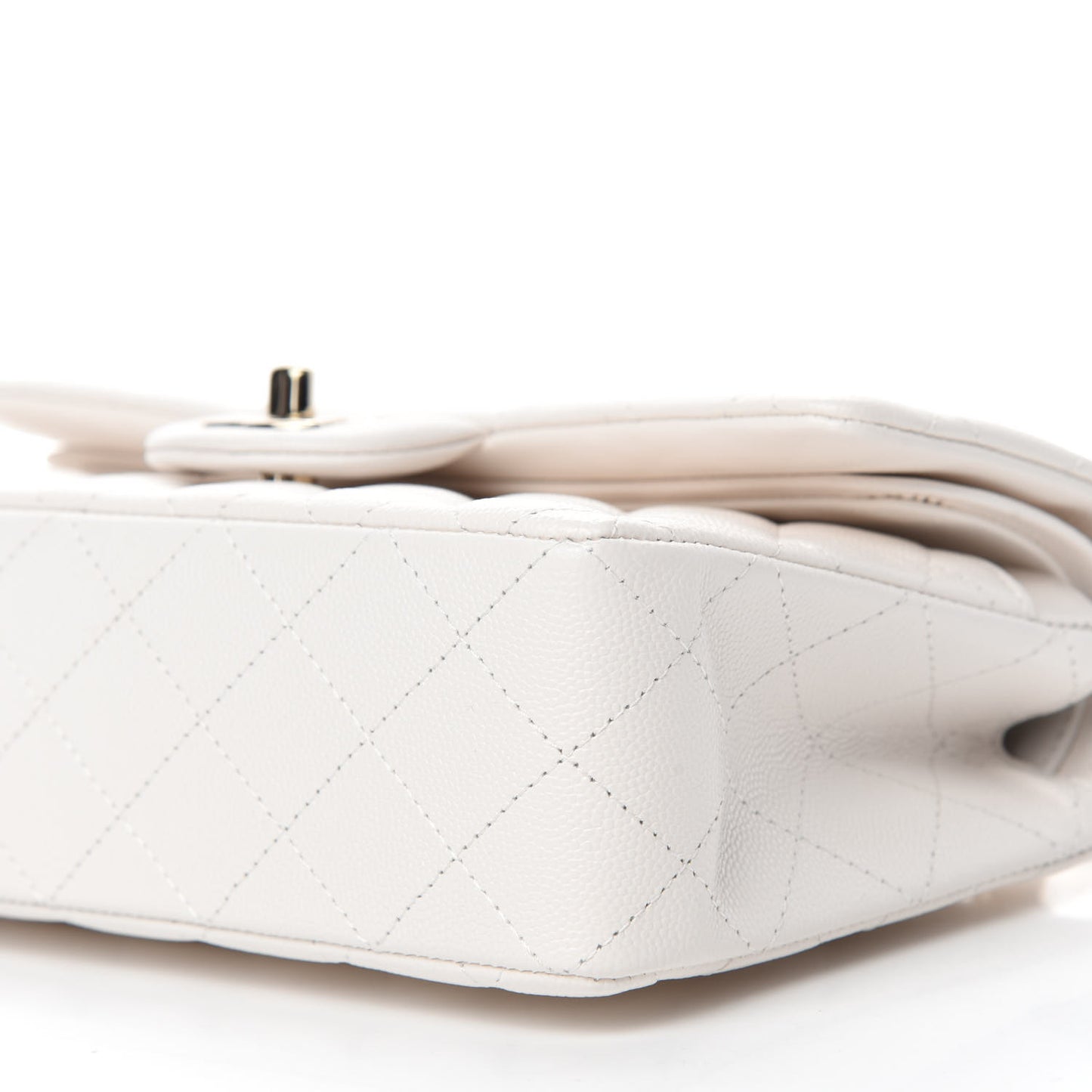 Caviar Quilted Small Double Flap White