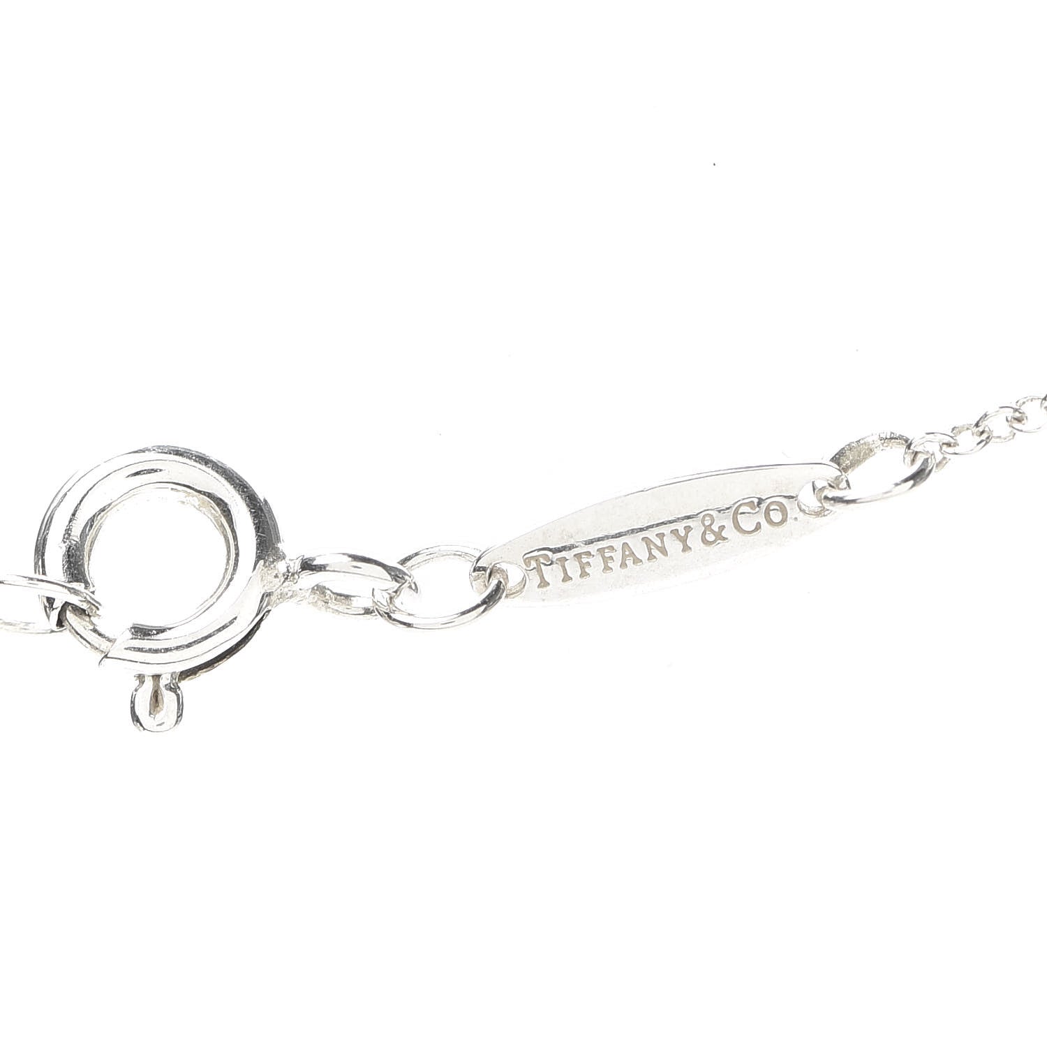 Tiffany Sterling Silver Diamond .05ct Elsa Peretti Diamonds by the Yard Pendant Necklace 5 of 6