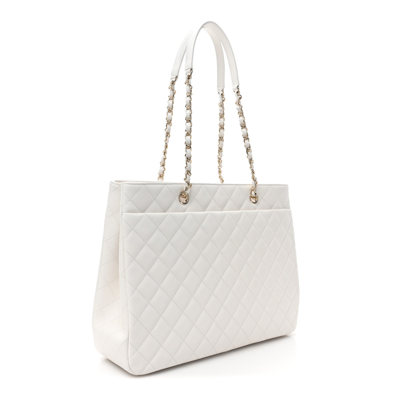 Chanel Caviar Quilted Large Classic Shopping Tote White 3 of 9