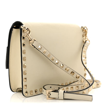 Valentino Garavani Vitello Small Rockstud Flap Crossbody Bag Light Ivory 3 of 11