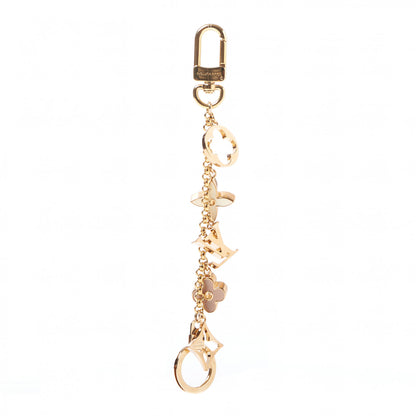 Louis Vuitton Brass Enamel Fleur De Monogram Bag Charm Chain Gold 1 of 5