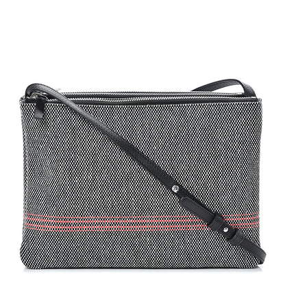 Celine Cotton Canvas Large Trio Crossbody Bag Black White 1 of 11