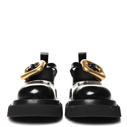 Bottega Veneta Brushed Calfskin Lug Mary-Jane Loafers 38 Black 3 of 8
