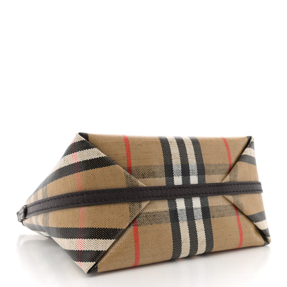 Burberry Coated Canvas Vintage Check Calfskin Mini Highlands Shoulder Bag Sand 4 of 12