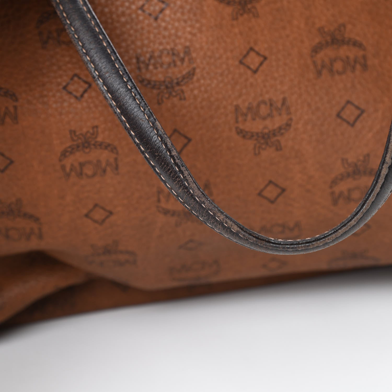 MCM Visetos Shopper Tote Cognac 16 of 18